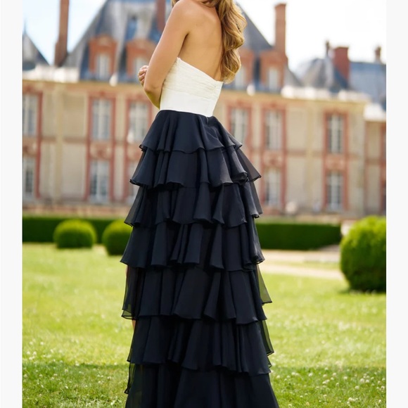 Sherri Hill Royal Blue Prom Strapless Tiered Dress Size 2 - NEW - Picture 7 of 9